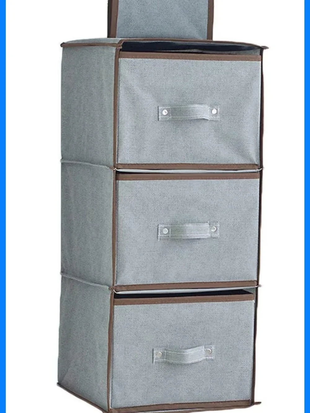 3-Tier Gray Fabric Drawer Storage Organizer - Home Storage Drawers